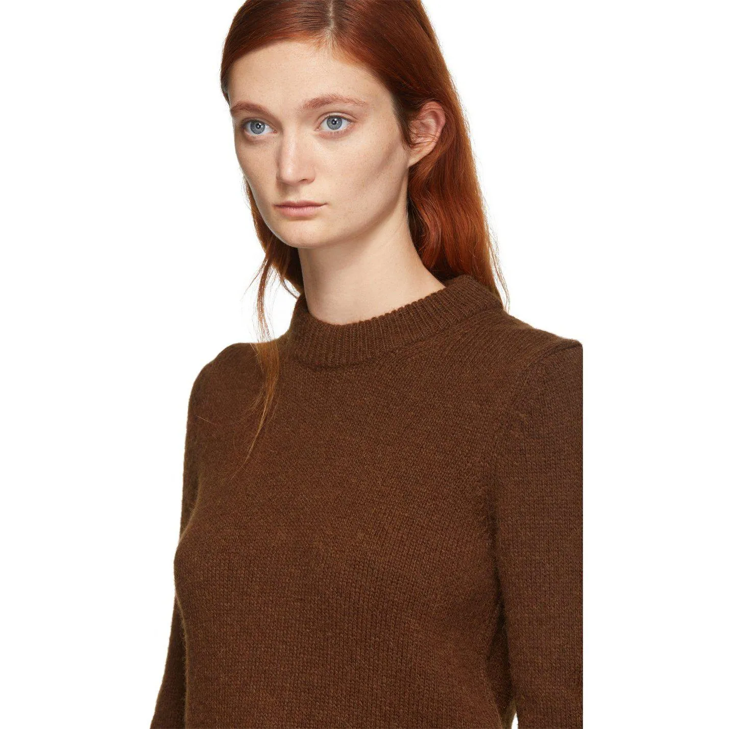 AMI Alexandre Mattiussi Brown Alpaca Pullover Sweater