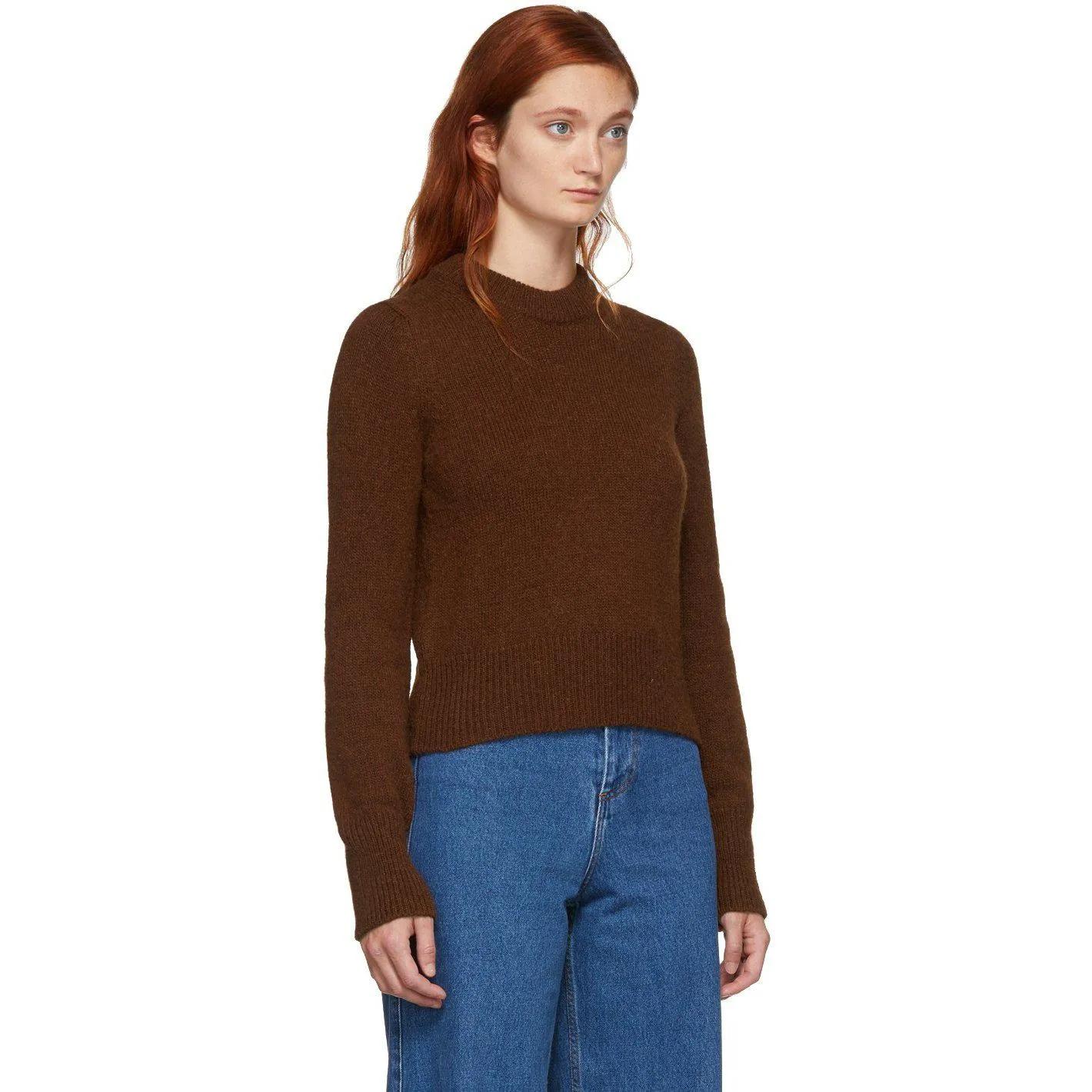 AMI Alexandre Mattiussi Brown Alpaca Pullover Sweater