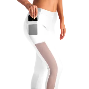 Athletic Apparatus White BL V1 Mesh Pocket Legging