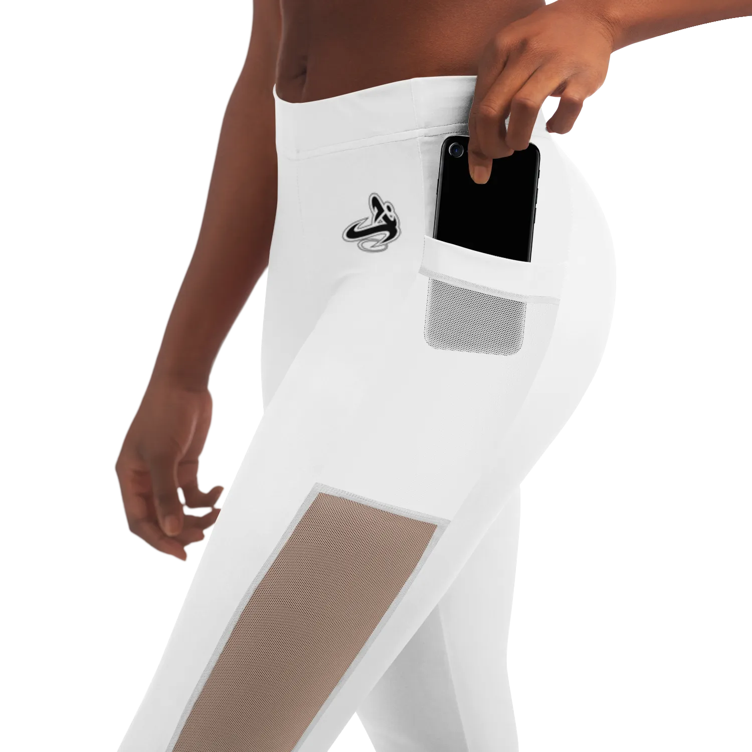 Athletic Apparatus White BL V1 Mesh Pocket Legging