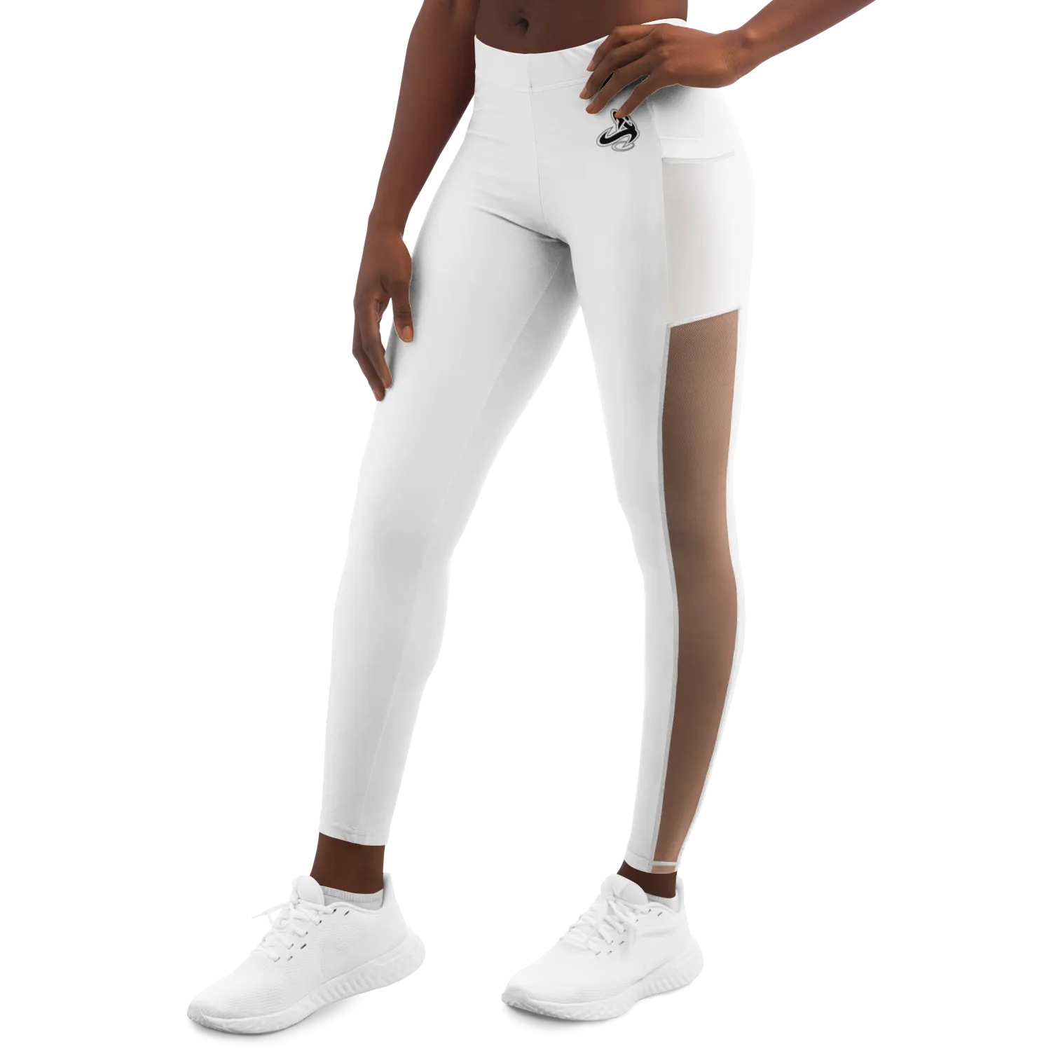 Athletic Apparatus White BL V1 Mesh Pocket Legging