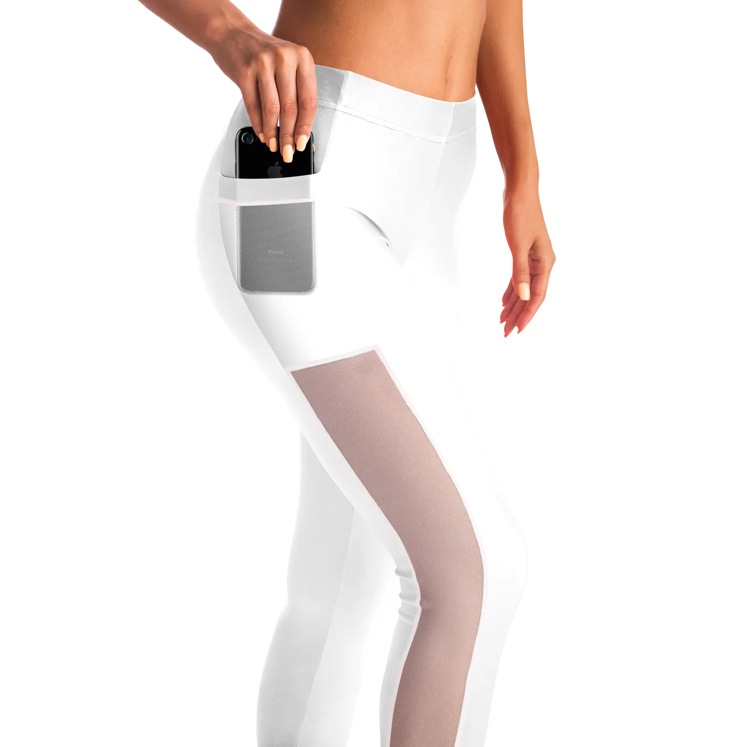 Athletic Apparatus White BL V1 Mesh Pocket Legging