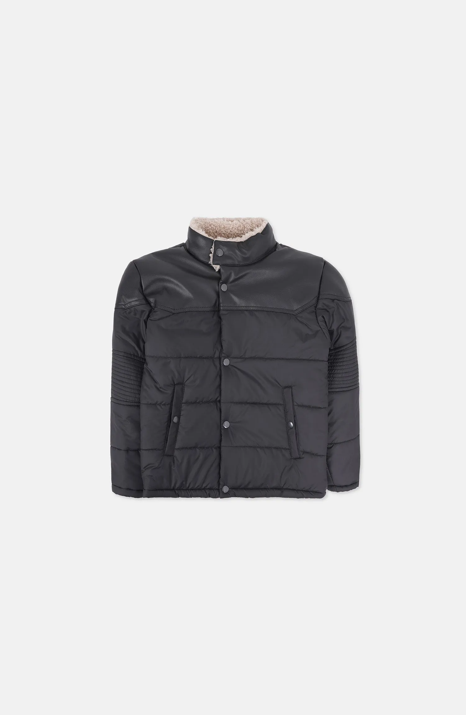 Boys Mock Neck Biker Jacket