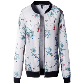 Ladies Floral Bomber Jacket