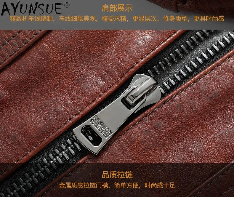 Real Sheepskin Coat Men Genuine Leather Jacket Streetwear