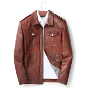 Real Sheepskin Coat Men Genuine Leather Jacket Streetwear