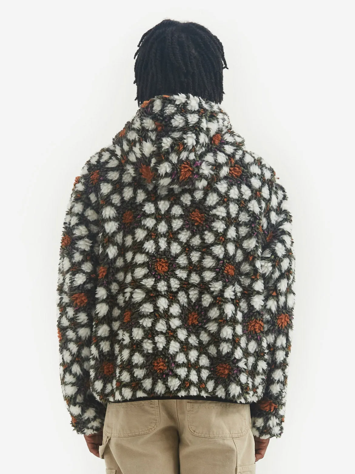 Stussy Pattern Sherpa Jacket - Natural