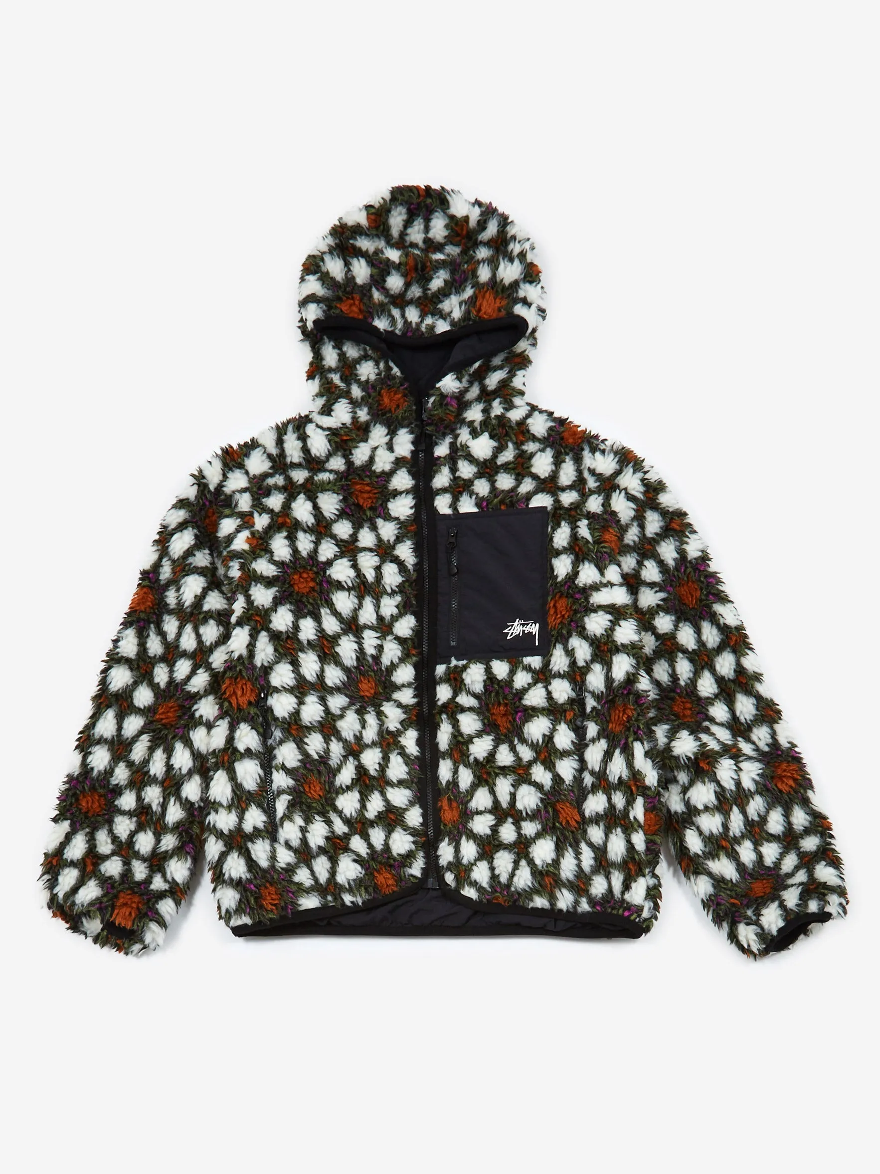 Stussy Pattern Sherpa Jacket - Natural