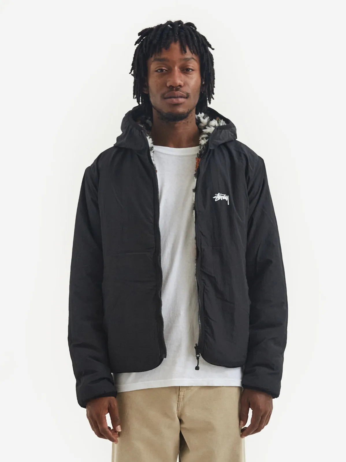 Stussy Pattern Sherpa Jacket - Natural