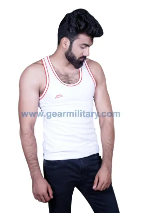 White Red PTI Nylon Sando