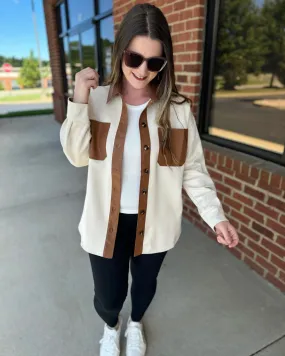 Whitney Shacket in Ecru FINAL SALE