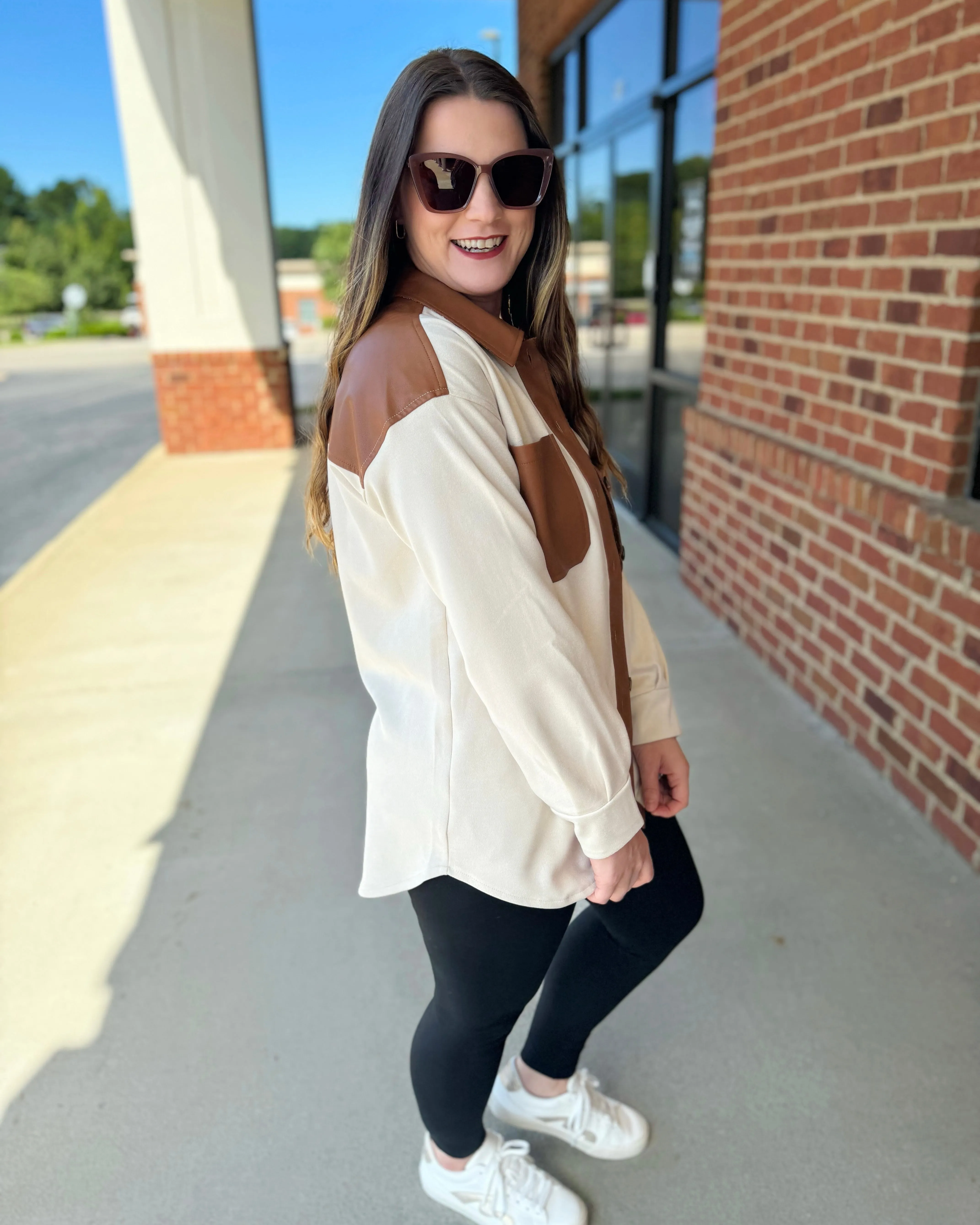 Whitney Shacket in Ecru FINAL SALE