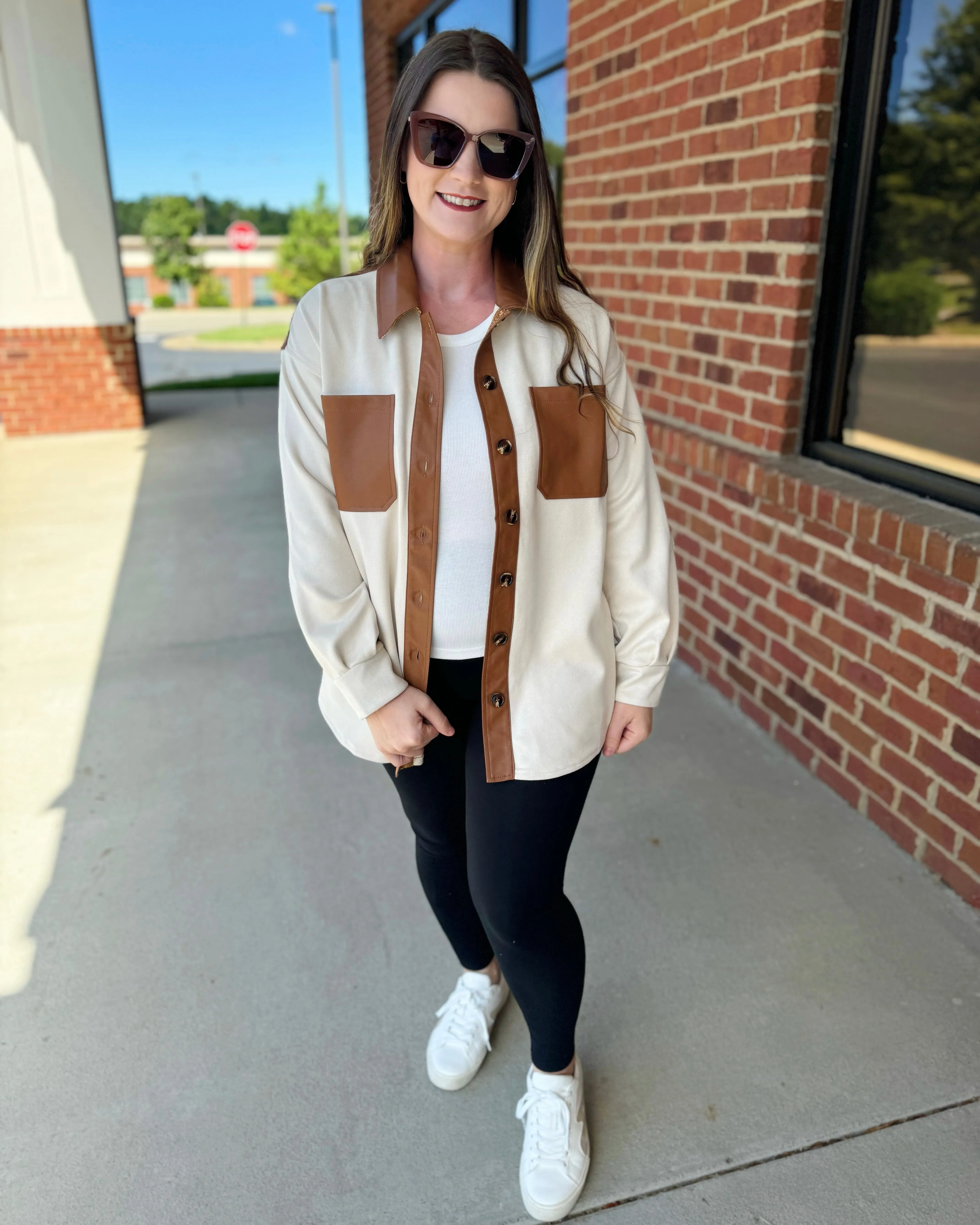Whitney Shacket in Ecru FINAL SALE