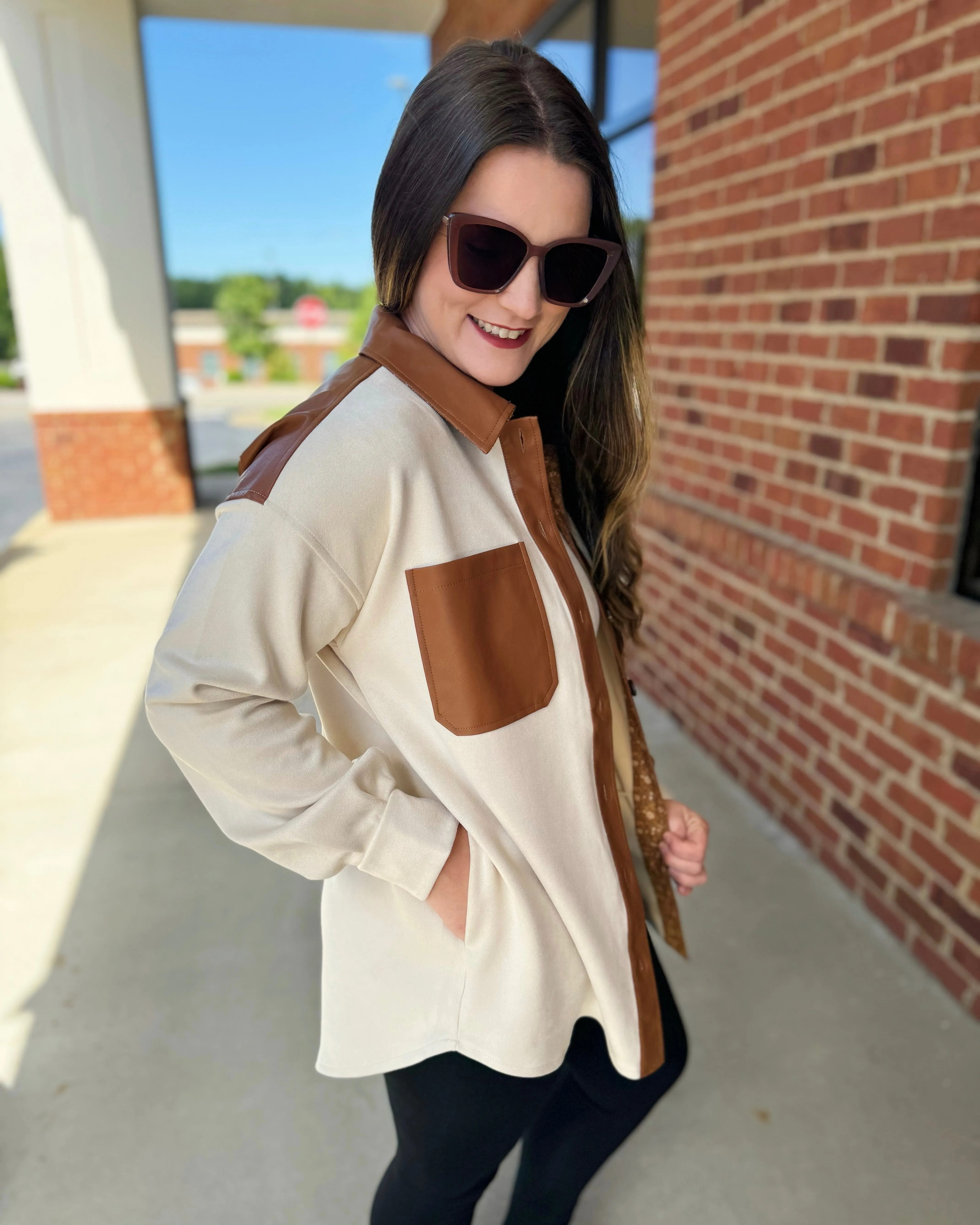 Whitney Shacket in Ecru FINAL SALE