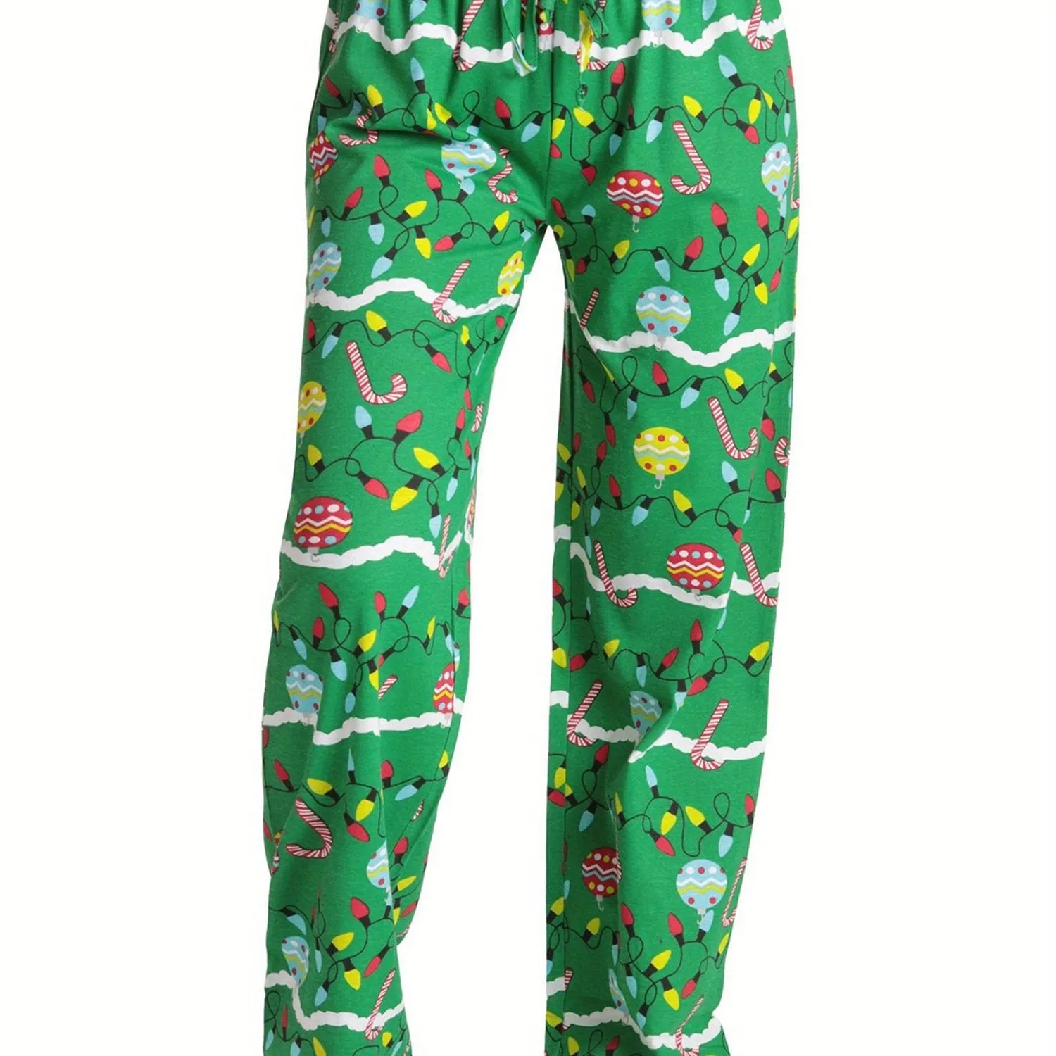 Womens Christmas Print Pajama Pants Elastic Waistband Casual Pull On Lounge Trousers
